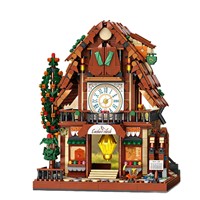T2131 Modelo de Bloques de Construcción de Casa del Reloj de Cuco, Compatible con -40 Piezas, Juguete Educativo de Plástico para Mayores de 14 Años