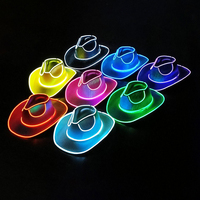 Lustiger LED-Neon-Kunststoff-Mini-Cowboyhut Leuchtender Haustierhut für Halloween, Weihnachten, Hochzeiten, Geburtstagsfeiern - Sehr Beliebt