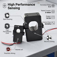 Transformador de Corriente de Núcleo Dividido 100A-1000A, Sensor de Corriente CA de Alta Precisión con Cables, Tipo Abierto, para Monitoreo de Energía
