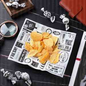 Newspaper Theme Burger Food Basket <b>Wrap</b> Paper Deli Parchment Paper Grease Proof Deli Wrapper Custom Food Liners - Product Image 2