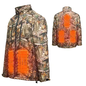 Kamuflaj ısıtmalı ceket 5V pil gücü ısıtmalı ceket erkek 5 avcılık için spor için elektrikli ceket