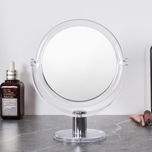 2025 hai mặt có thể gập lại 1X/<span class=keywords><strong>5X</strong></span>/10x Độ phóng đại gương mỹ phẩm trong suốt màu đen Hồng Máy tính để bàn 360 độ HD Vanity gương - Product Image 2