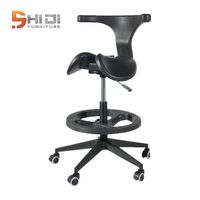Chaise de selle pivotante avec dossier réglable en hauteur tabouret médical d'hôpital antistatique chaise ESD