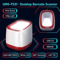 Escáner de Códigos de Barras 1D y 2D Omnidireccional de Escritorio UMG-FS31 con Decodificación Rápida ±45 °   Lector de Códigos QR USB para Punto de Venta en Tiendas de Conveniencia