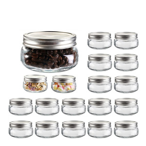 Tarros <span class=keywords><strong>de</strong></span> mason <span class=keywords><strong>de</strong></span> 8 oz para regalos <span class=keywords><strong>de</strong></span> boda, mermelada, <span class=keywords><strong>miel</strong></span>, especias, conservas herméticas, <span class=keywords><strong>avena</strong></span> remojada, con tapas <span class=keywords><strong>y</strong></span> aros plateados estándar - Product Image 1