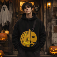 Sac à dos/bandoulière personnalisable Halloween Citrouille Effrayante avec motif Alligator, doublure en lin, fermeture éclair, lumineux dans le noir