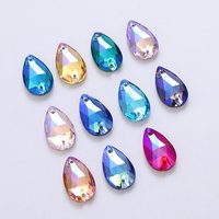 Strass en verre K9 AB de haute qualité en forme de goutte, pierres précieuses en diamant, strass en vrac pour la couture et la décoration de vêtements
