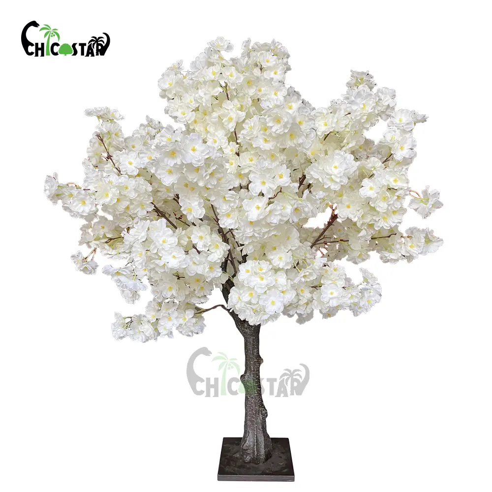 Branches d'arbre de fleur blanche japonaise réaliste décoration d'arbre de fleur de cerisier artificielle pièces centrales de mariage arbre