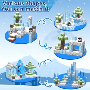 D028磁気正方形ビルディングブロックプラスチックシーンブロック氷と雪シリーズ145本セット - Product Image 3