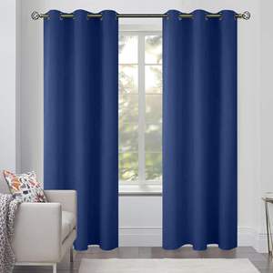 Db 2 Panels Navy Blue 42x84 Inch <b>Blackout</b> Window <b>Curtains</b> Grommet Room Darkening For <b>Bedroom</b> Modern Style Solid Color - Product Image 3