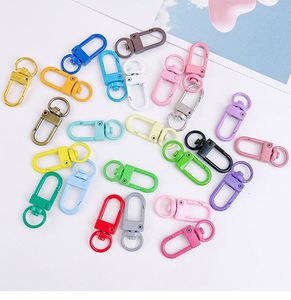 Porte-clés en métal de haute qualité avec boucle pour chien, peinture couleur bonbon lisse, mousquetons pivotants, accessoires de sac DIY - Product Image 2