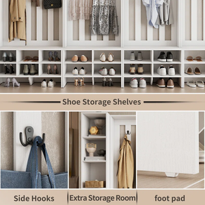 Organizadores de Zapatos con Armario y Perchero, Mueble Zapatero de <span class=keywords><strong>20</strong></span> Pares con Cajones para Entrada - Product Image 5