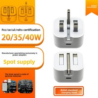 20W 35W 40W UK-Stecker Reiseadapter PD 3.0 Typ-C Schnellladegerät für iPhones 15-11 Pro Faltbarer Netzteiladapter