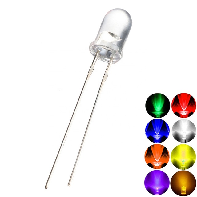 Custom 3V 5mm UV 395nm 405nm LED Lamp Beads Clear F5 Through Hole UV Led 5mm Light Emitting Diode