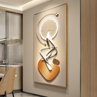 Cadre en aluminium de haute qualité abstrait lumières LED toile photo luxe cristal porcelaine photo diamant horloge mur Art peinture
