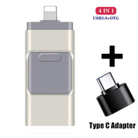 Clé USB 4-en-1 pour Android, grande capacité 512 Go/128 Go, en plastique, USB 2.0/3.0