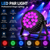 Projecteur LED MOKE 180W DMX512 18x10W Blanc Chaud 25 Degrés 8 Canaux pour Éclairage de Scène Club DJ KTV Disco Party