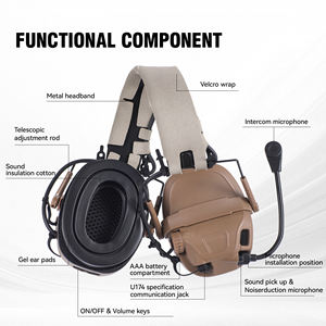 Усилитель, Новое поступление, 30 дБ, электронные тактические наушники для защиты слуха, беспроводной микрофон, шумоподавляющие наушники - Product Image 3