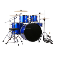 Drum Set Kit With 3 Cymbal with Cymbal Stand and Drum Stool Floor Tom Snare Kick Drum