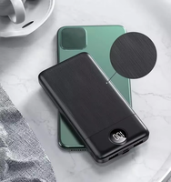 Batterie externe ultra-fine portable avec affichage numérique, chargeur externe compact multi-sorties, station d'alimentation légère