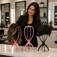 Support de perruque pliable en PVC de haute qualité, résistant aux chocs, pour présentation de pinces à cheveux