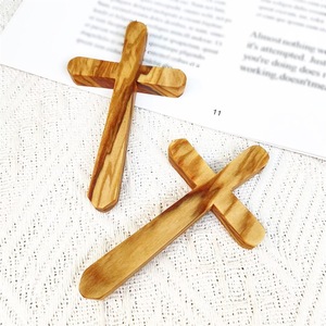 천연 올리브 나무 십자가 펜던트 만들기 종교 묵주 목걸이 기독교 선물 5*8.5cm 진짜 올리브 십자가 매력 <span class=keywords><strong>DIY</strong></span> - Product Image 2