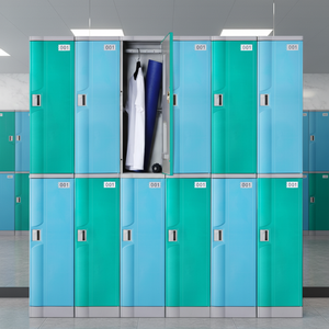Casier de gym Toppla Factory, style moderne, en plastique ABS durable, avec serrure à clé numérique, étanche, écologique, portable, bleu marine, 14 compartiments - Product Image 1
