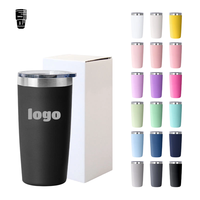 Gobelets isothermes en acier inoxydable à double paroi avec revêtement en poudre de 20 oz, logo personnalisé, gobelet à café de voyage en plein air de 30 oz avec couvercle