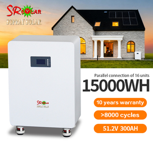 Batería Solar Portátil SR de 15KWh 51.2V 300Ah con Ruedas, Batería de Litio LiFePO4 <span class=keywords><strong>para</strong></span> Energía Solar Doméstica, 8000 Ciclos - Product Image 1