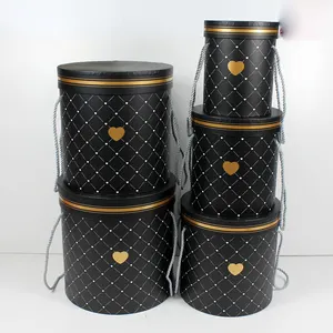 Wholesale Set of 5pcs Cylinder Tube Gift Paperboard Box with Lid for Chocolate