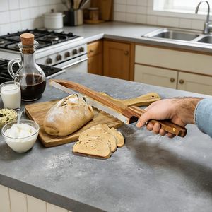 Wooden <b>bread</b> and toast saw, sandwich baguette saw, wooden <b>knife</b> saw, household <b>bread</b> slicer, kitchen tool - Product Image 2