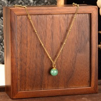 Collier de perles espacées ornées de breloques vintage, perles d'émeraude de forme ronde, bijoux exquis de style chinois classique, vente en gros TGXL14667