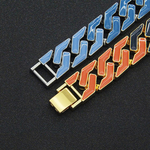 Locomotive Colorful Wide Cuban <b>Bracelet</b> <b>Bracelet</b>, Hipster Nightclub Hip-hop Decorative <b>Bracelet</b> Tanjing - Product Image 3