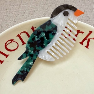 New Design Handmade Vintage Fashion Cartoon Animal Acetate Hair <b>Comb</b> Fun Cute <b>Bird</b> Lobster Portable Large Size for Women - Product Image 2