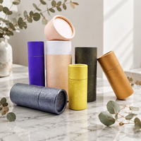 Emballage personnalisé en tube de papier cosmétique biodégradable 10ml 20ml 100ml Cylindre en carton kraft pour huile essentielle avec logo en feuille d'or