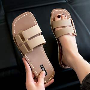 Versione coreana transfrontaliera estiva Casual con tacco piatto da donna <span class=keywords><strong>per</strong></span> pantofole nuovi sandali a fondo piatto/scivoli <span class=keywords><strong>per</strong></span> scarpe da spiaggia al mare - Product Image 5