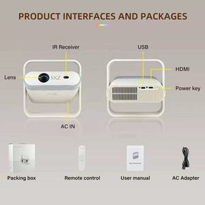 Projecteur vidéo Home Cinéma 2025 avec éclairage nocturne, système Android 13, Full HD natif 1920x1080P, WiFi 6 - Product Image 4