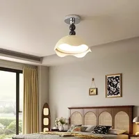 Plafonnier LED blanc rétro style Wabi-Sabi IP65 pour chambre principale, bureau, cuisine, décoration intérieure avec télécommande