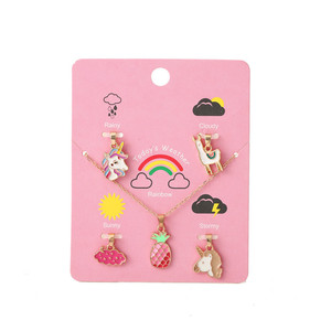 Collana con Ciondolo Fai-da-Te a Forma di Gelato Arcobaleno, Charm Dorato per Bambine - Product Image 2