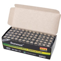 Batería de Zinc-Carbón AAA de la Marca Sunmol, 1.5V, Tamaño R6P, AA, AAA, Zinc-Carbón No.7, Batería de Celda Seca de Zinc-Carbón