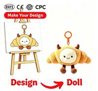 Porte-clés en peluche personnalisés certifiés EN71 CPC, forme et logo personnalisés, petits jouets en peluche, estampés or sur maille