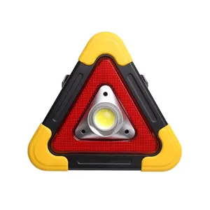 Lampe d'avertissement rechargeable par USB Triangle extérieur stroboscopique rouge de travail d'urgence 3 Cob Led Lampe de travail