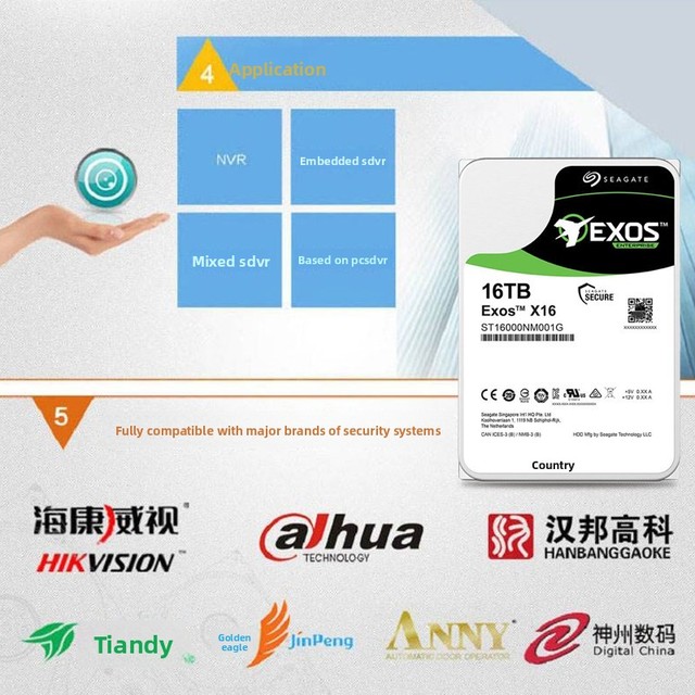 ST16000NM001G 16TB Internal SATA 7200 RPM 256MB Cache Mechanical Hard Disk for Enterprise Server NAS