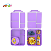 Aohae Boîte à lunch isotherme étanche pour enfants avec 4 compartiments-Boîte à lunch Bento portable sans BPA pour l'école et les pique-niques.