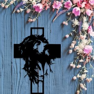 รูปปั้นพระเยซูแบบแขวนประดับผนัง 1 ชิ้น สไตล์ดั้งเดิม สวมมงกุฎหนาม พร้อมไม้กางเขน ทำจากเหล็กดัด ตกแต่งบ้านด้วย<span class=keywords><strong>ของ</strong></span>ตกแต่งทางศาสนา - Product Image 4