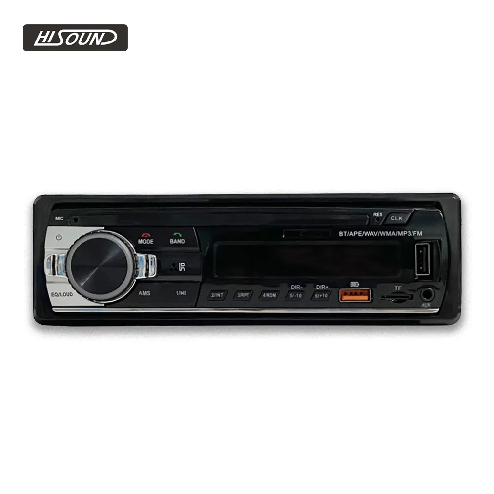 Sistema de música LCD para coche con BT, Radio FM, doble USB, AUX, compatible con teléfono móvil, carga, audio de coche de 1DIN