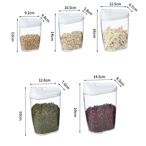 Wholesale Cereals Dry Food Storage Jar Airtight Set Plastic Kitchen Food Storage Container Jar