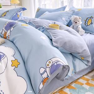 ผ้าปูที่นอนสี่ชิ้นพิมพ์ลายการ์ตูนสดขนาดเล็กผ้าปูที่นอนและผ้านวมผ้าฝ้ายซักได้สำหรับหอพักนักศึกษาหอพัก<span class=keywords><strong>สาม</strong></span>ชิ้น - Product Image 4