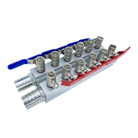 Collecteur de distribution d'eau en acier inoxydable 2, 4, 6, 8 voies, haute résistance à la chaleur, avec raccord rapide pour système de refroidissement de moulage par injection, long