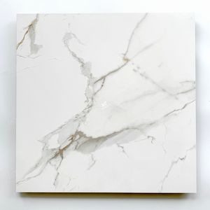 中国客厅现代高品质定制印刷60x60 600x600光泽抛光白色大理石瓷质地板砖 - Product Image 3